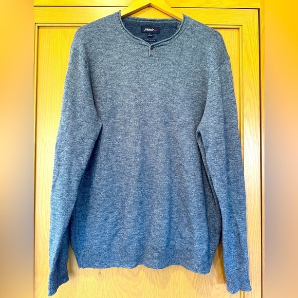 johnnie-O Wool/Cotton Pullover Henley Rolled Neck Sweater / Large - Picture 1 of 9